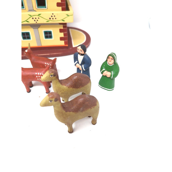 Randy Tate Noah's Ark wooden set 8 animals carvings folk art collection - Picture 4 of 15